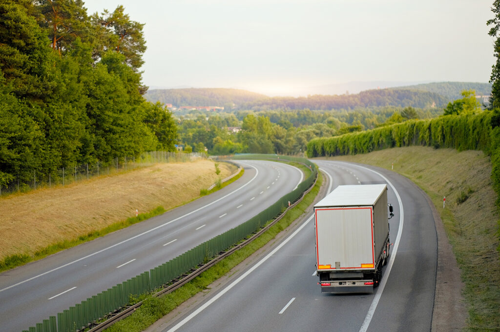 a HGV delivering goods